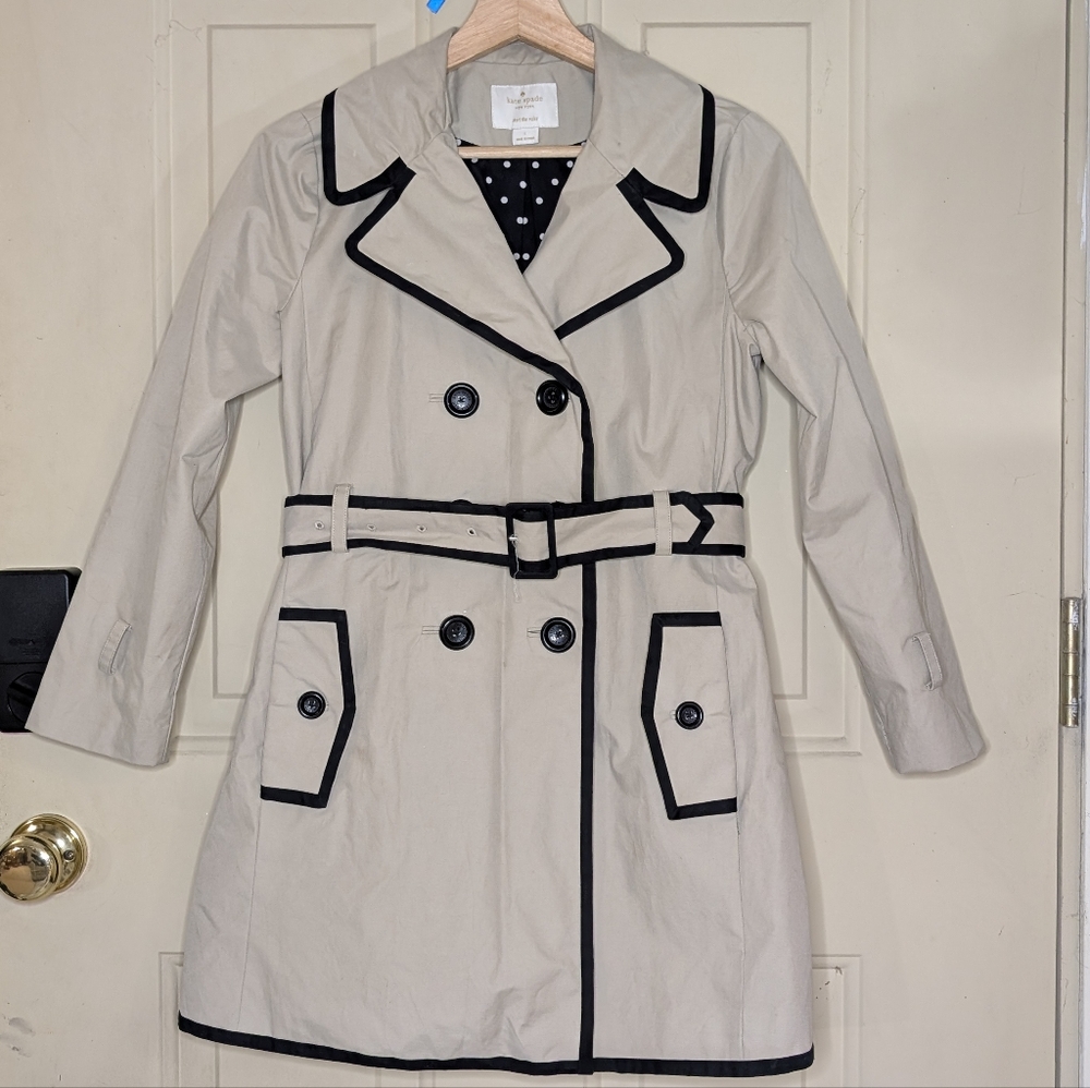 Kate Spade Girls Trench Coat | Preppy Classic Bow Detail Jacket